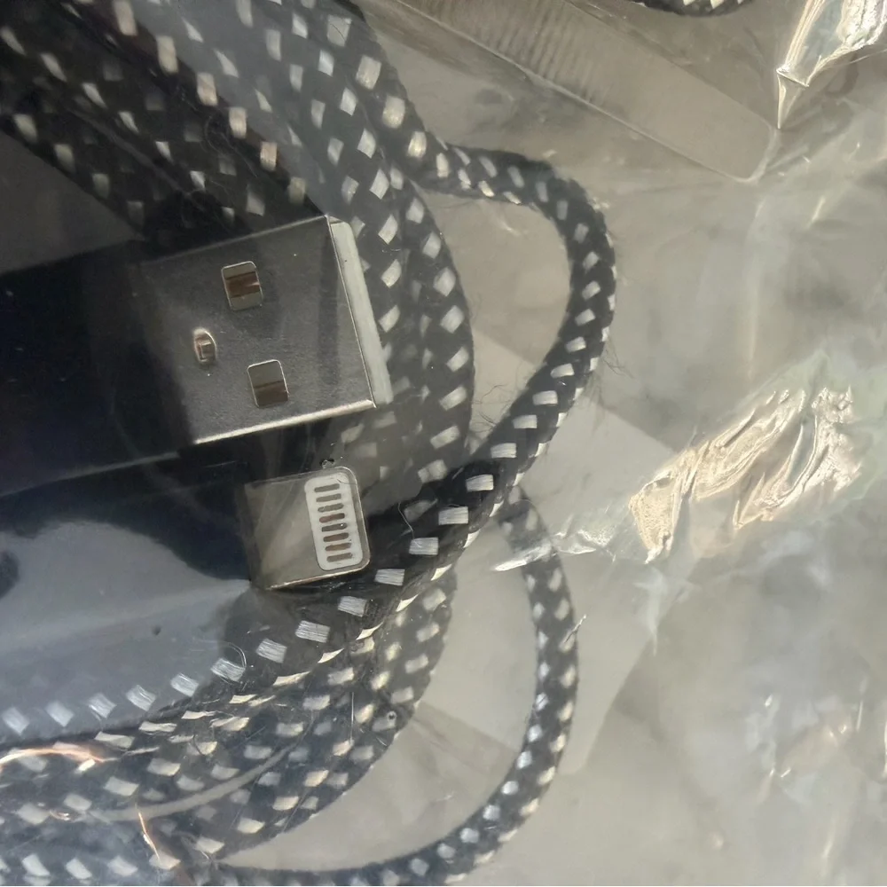 Braided USB Charging Cable - Black and White